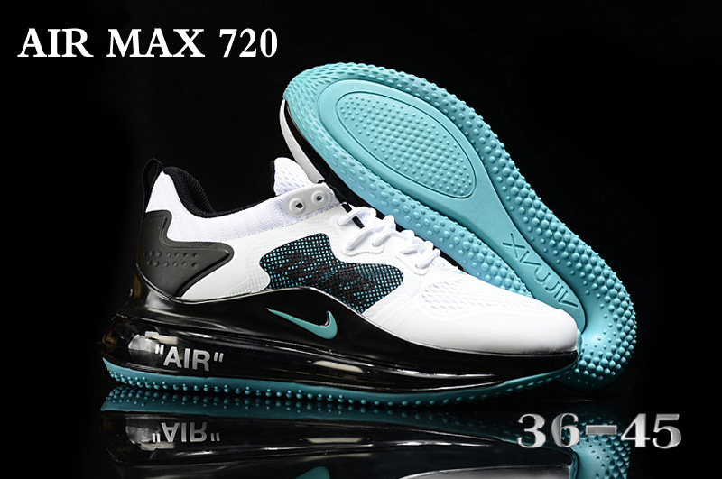 Women 2020 Nike Air Max 720 White Black Jade Shoes